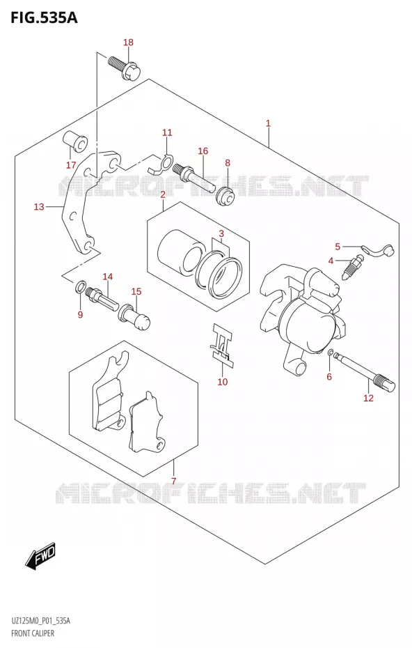 ETRIER DE FREIN AVANT Suzuki SCOOTER 125 ACCESS 2020  UZ125NE M0 (E01)