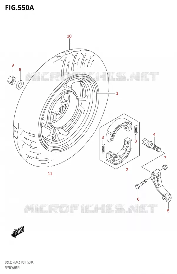 ROUE ARRIERE Suzuki SCOOTER 125 ACCESS 2022  UZ125NE M2 (E01)