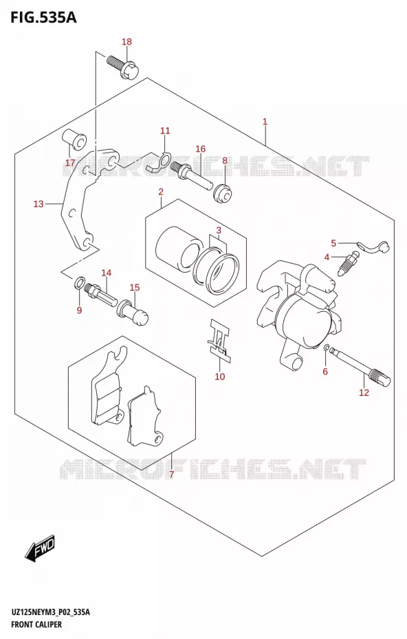 ETRIER DE FREIN AVANT Suzuki SCOOTER 125 ACCESS 2023  UZ125NEY M3 (P19)