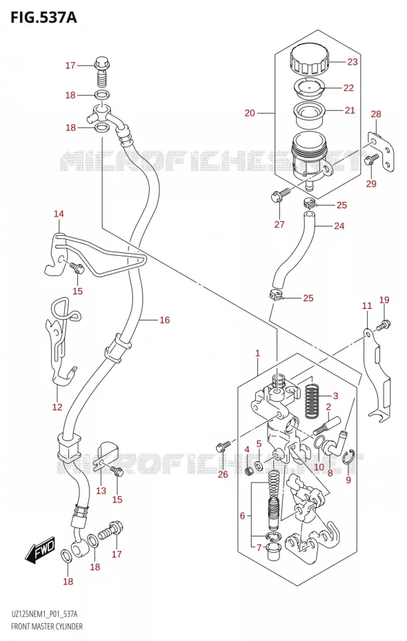 MAITRE CYLINDRE AVANT Suzuki SCOOTER 125 ADDRESS 2023  UZ125NEY M3 (P19)