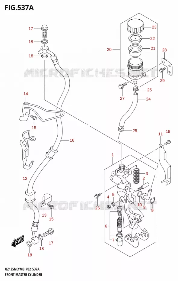 MAITRE CYLINDRE AVANT Suzuki SCOOTER 125 ADDRESS 2023  UZ125NEY M3 (P19)