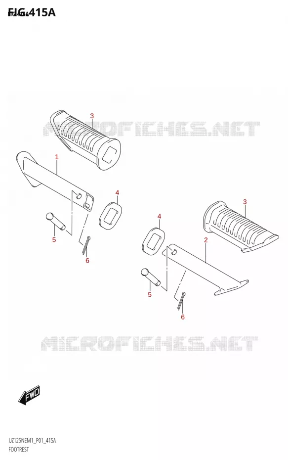 REPOSE PIEDS Suzuki SCOOTER 125 ACCESS 2023  UZ125NEY M3 (P19)