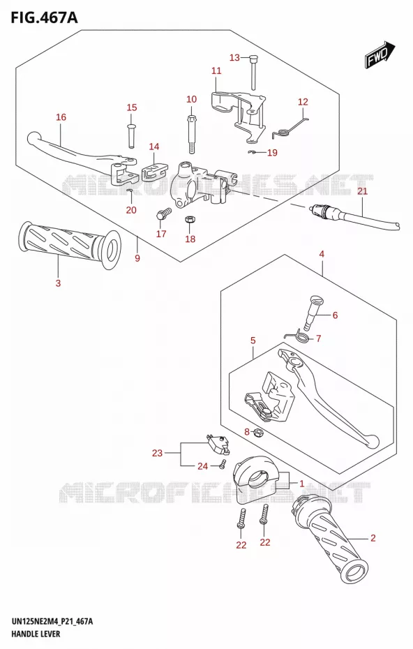 LEVIERS - POIGNEES Suzuki SCOOTER 125 AVENIS 2024  UN125NE M4 (P21)