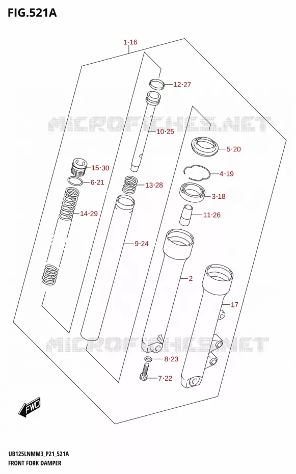 FOURCHE Suzuki SCOOTER 125 BURGMAN 2023  UB125LNM M3 (P21)