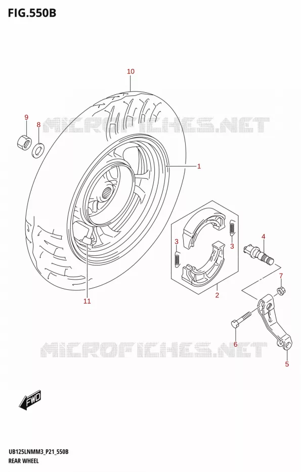 ROUE ARRIERE Suzuki SCOOTER 125 BURGMAN 2023  UB125LNM M3 (P21)