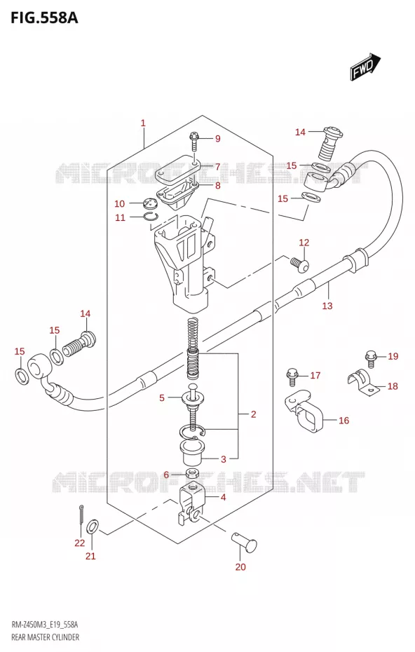 MAITRE CYLINDRE DE FREIN ARRIERE Suzuki MOTO 450 RM-Z 2023  RM-Z450 M3 (E19)