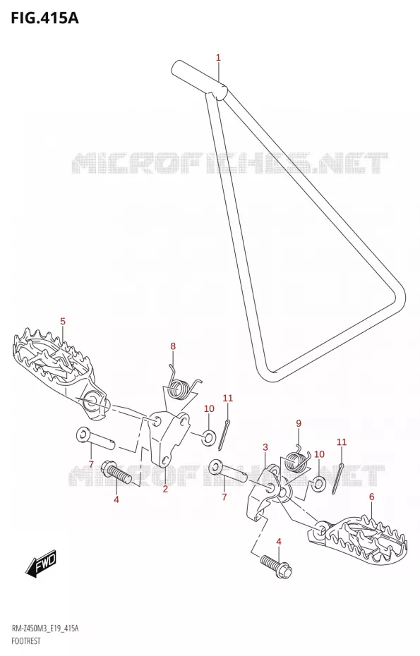 REPOSE PIEDS Suzuki MOTO 450 RM-Z 2023  RM-Z450 M3 (E19)