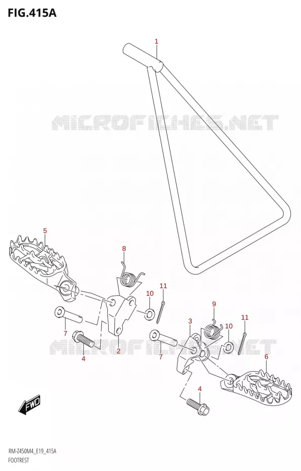REPOSE PIEDS Suzuki MOTO 450 RM-Z 2024  RM-Z450 M4 (E19)