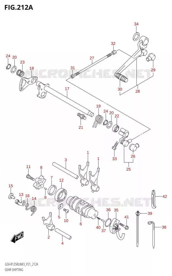 ENSEMBLE DE SELECTION DE VITESSES Suzuki MOTO 125 GSX-R 2023  GSX-R125RLX M3 (P21)