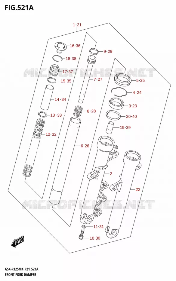 FOURCHE Suzuki MOTO 125 GSX-R 2024  GSX-R125RL 2024 M4 (P21)