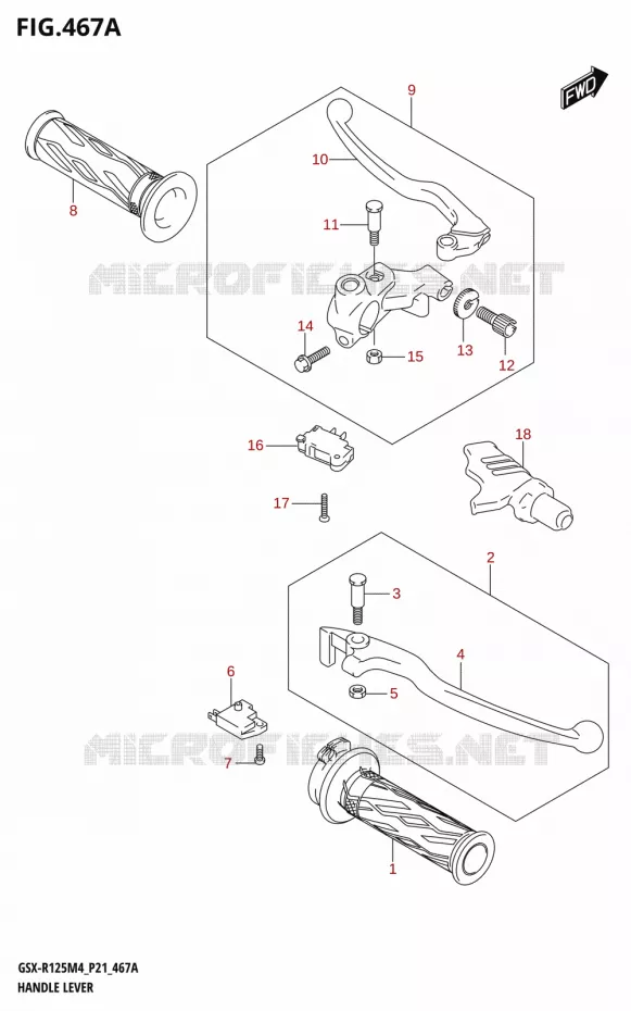 LEVIERS - POIGNEES Suzuki MOTO 125 GSX-R 2024  GSX-R125RL 2024 M4 (P21)