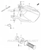 ENSEMBLE LEVIER   POIGNEE DROITE (P9) pour Suzuki TS-ER 125 1998