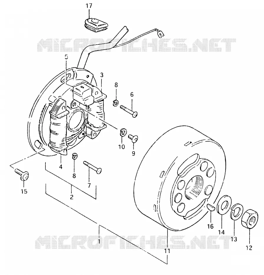ALLUMAGE ROTOR - STATOR (E24) Suzuki MOTO 125 TS-ER 1996  TS125ERT(T/X)