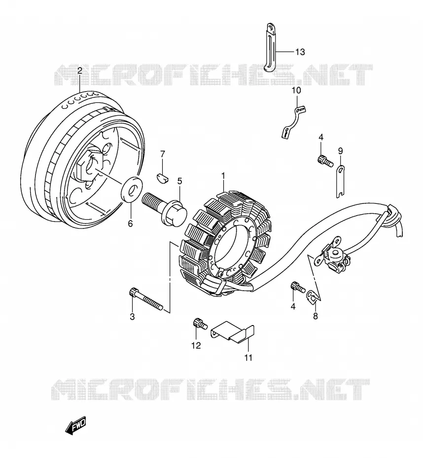 ALLUMAGE ROTOR - STATOR (MODELE K1/K2/K3/K4) Suzuki MOTO 800 VOLUSIA 2002  VL800K2(E2)
