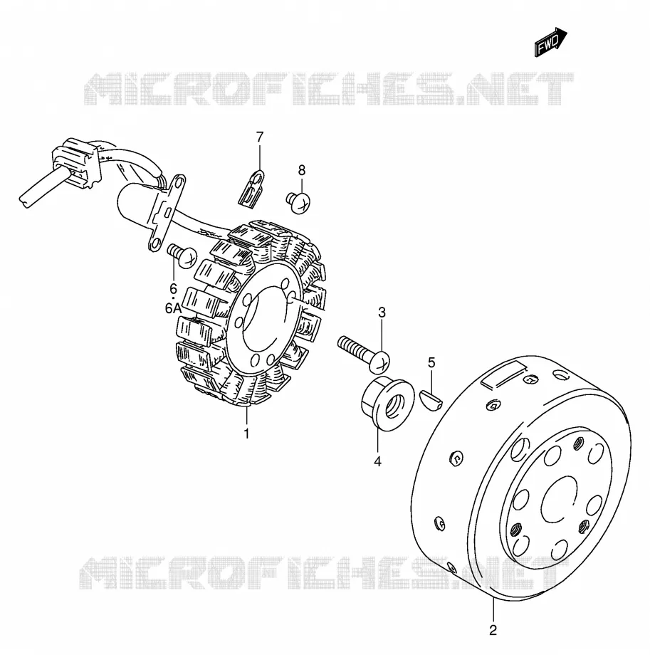 ALLUMAGE ROTOR - STATOR Suzuki MOTO 250 TU 1999  TU250XX(E2)