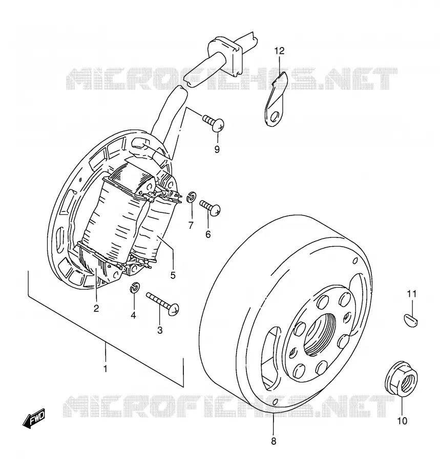 ALLUMAGE ROTOR - STATOR Suzuki MOTO 50 TS-X 1994  TS50XAR(E4)