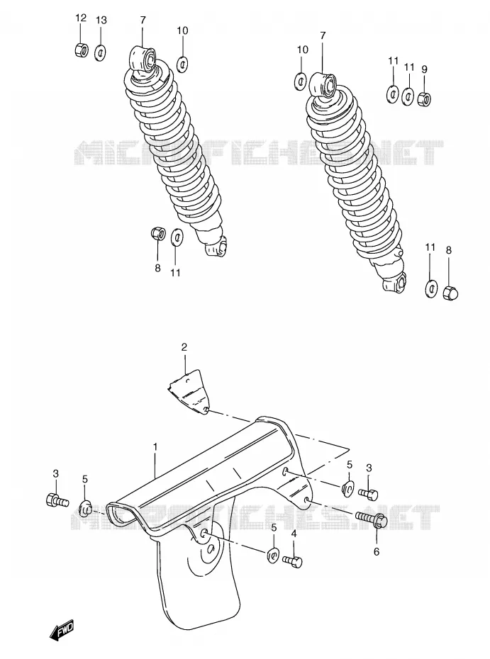 AMORTISSEUR ARRIERE Suzuki MOTO 185 TS-ER 2000  TS185ERY(E1)