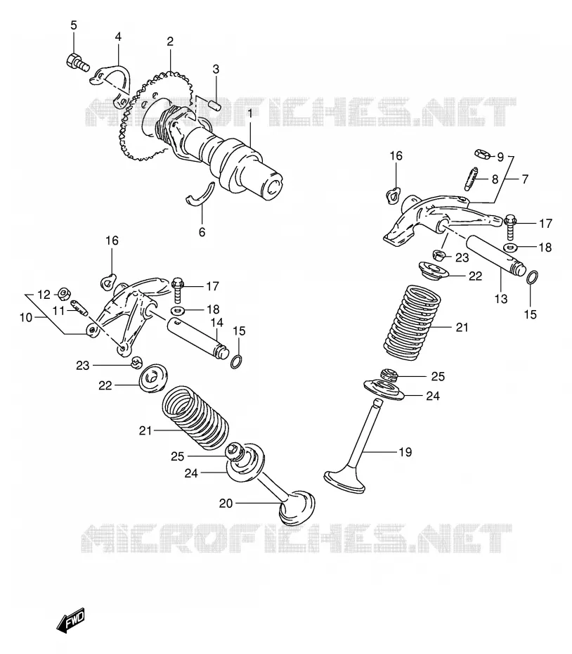 ARBRE A CAMES - SOUPAPES Suzuki MOTO 250 TU 2001  TU250XK1(E2)