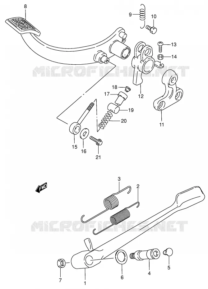 BEQUILLE - PEDALE DE FREIN ARRIERE Suzuki MOTO 1400 INTRUDER 2005  VS1400K5(E3/E28)