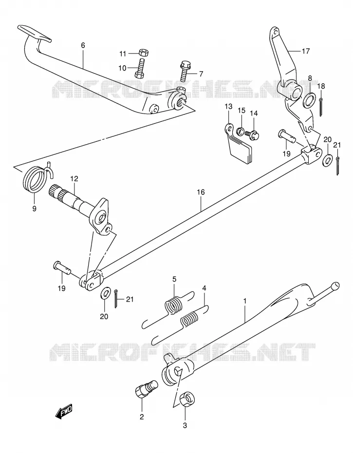 BEQUILLE - PEDALE DE FREIN ARRIERE Suzuki MOTO 250 INTRUDER 2004  VL250K4(E2)