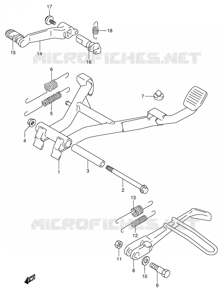 BEQUILLE - PEDALE DE FREIN ARRIERE Suzuki MOTO 800 VX 1992  VX800UN(E4)