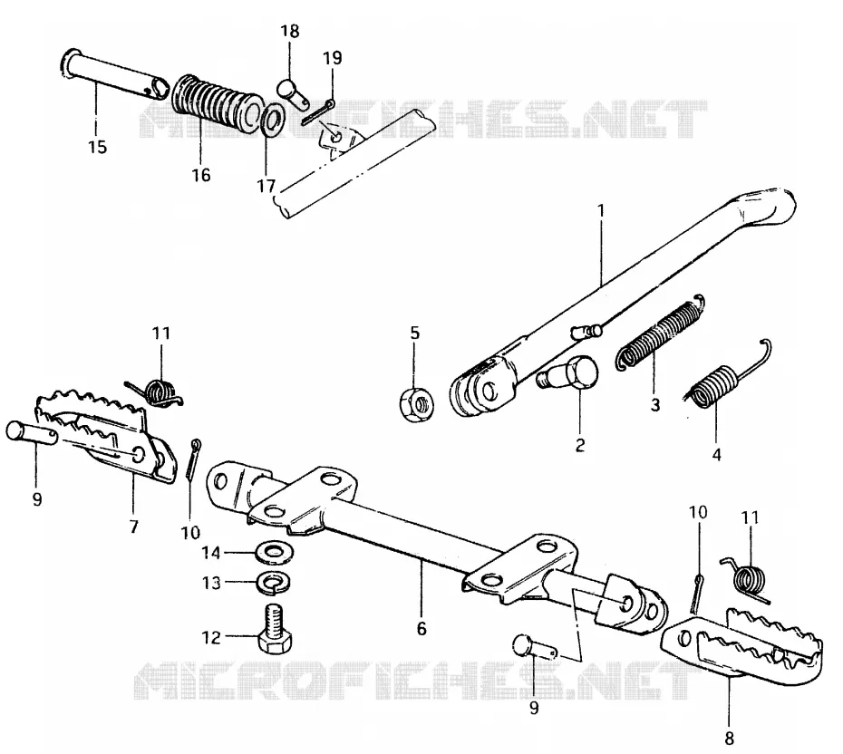 BEQUILLE - REPOSE PIED (E22) Suzuki MOTO 125 TS-ER 1999  TS125ERX(T/X)
