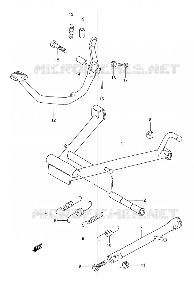 BEQUILLE Suzuki MOTO 125 TU 1999  TU125XTUX(E2)