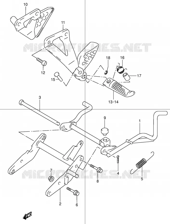 BEQUILLE Suzuki MOTO 50 STREET-MAGIC 2000  TR50SY(E2)