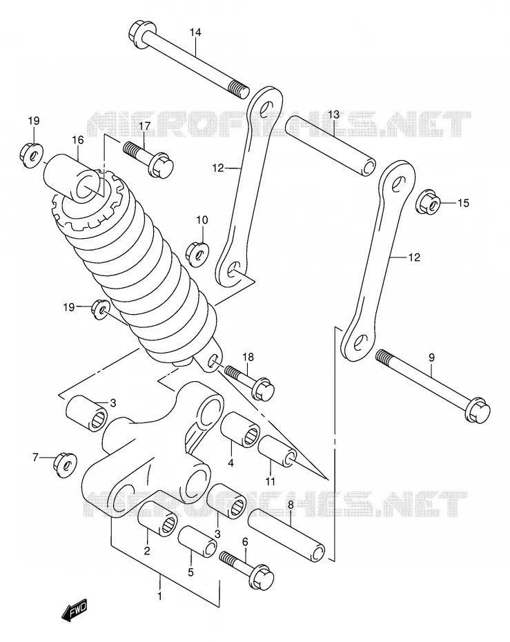 BIELLETTE DE SUSPENSION ARRIERE Suzuki MOTO 1500 INTRUDER 2000  VL1500Y(E2)