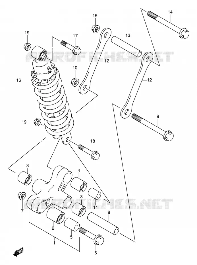 BIELLETTE DE SUSPENSION ARRIERE Suzuki MOTO 800 VOLUSIA 2004  VL800ZK4(E2)