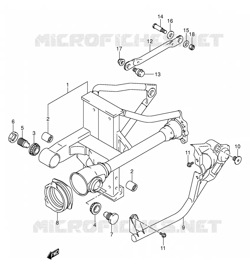 BRAS OSCILLANT ARRIERE (MODELE K1/K2) Suzuki MOTO 800 VOLUSIA 2001  VL800K1(E2)