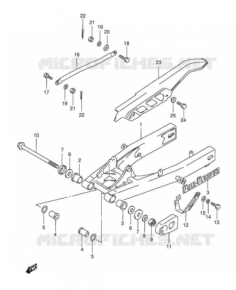 BRAS OSCILLANT ARRIERE (MODELE L/N/R) Suzuki MOTO 125 TS-ER 1994  TS125ERR(E1)