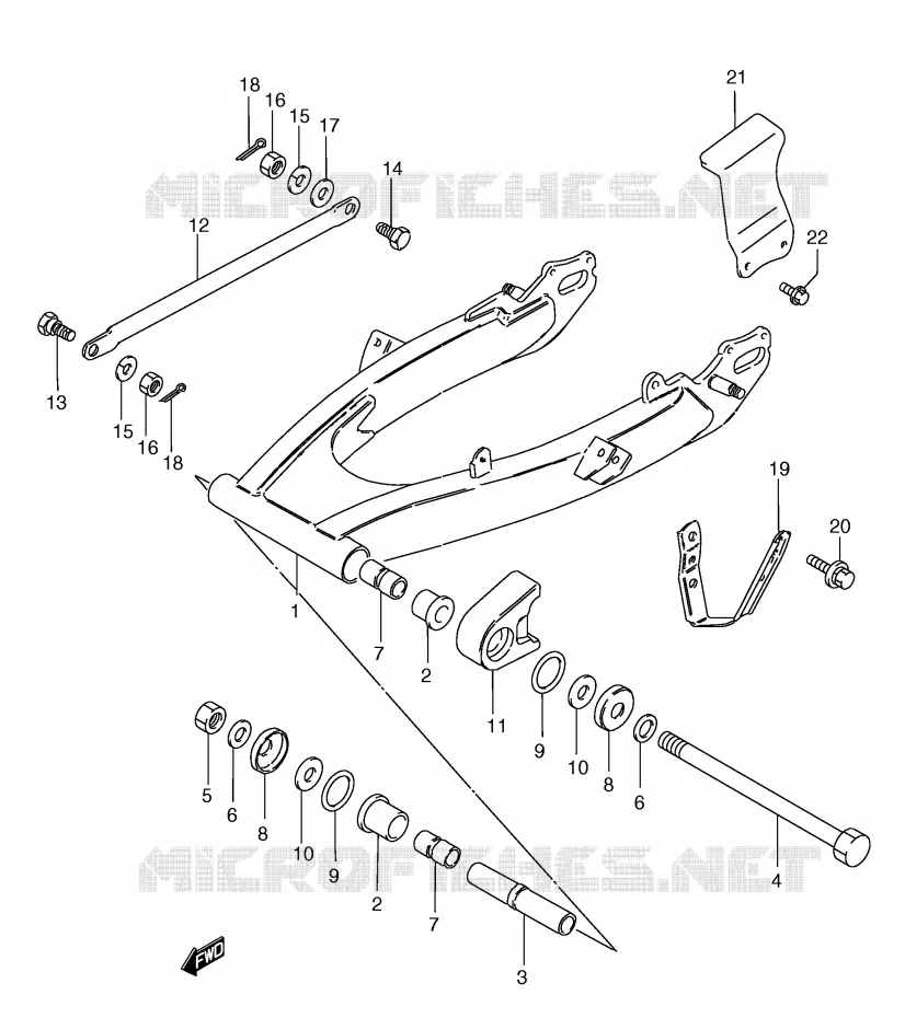 BRAS OSCILLANT ARRIERE (MODELE T/V/W/Y) Suzuki MOTO 185 TS-ER 2000  TS185ERY(E1)