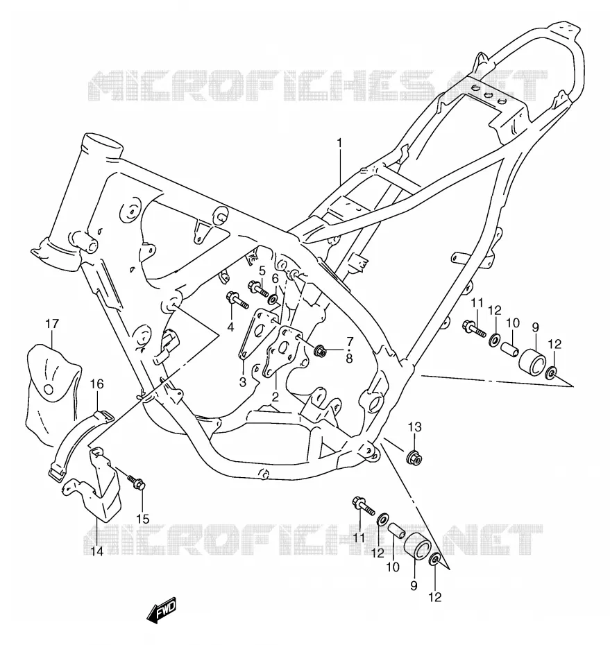 CADRE (MODELE R) Suzuki MOTO 125 TS-R 1992  TS125RN(E2)
