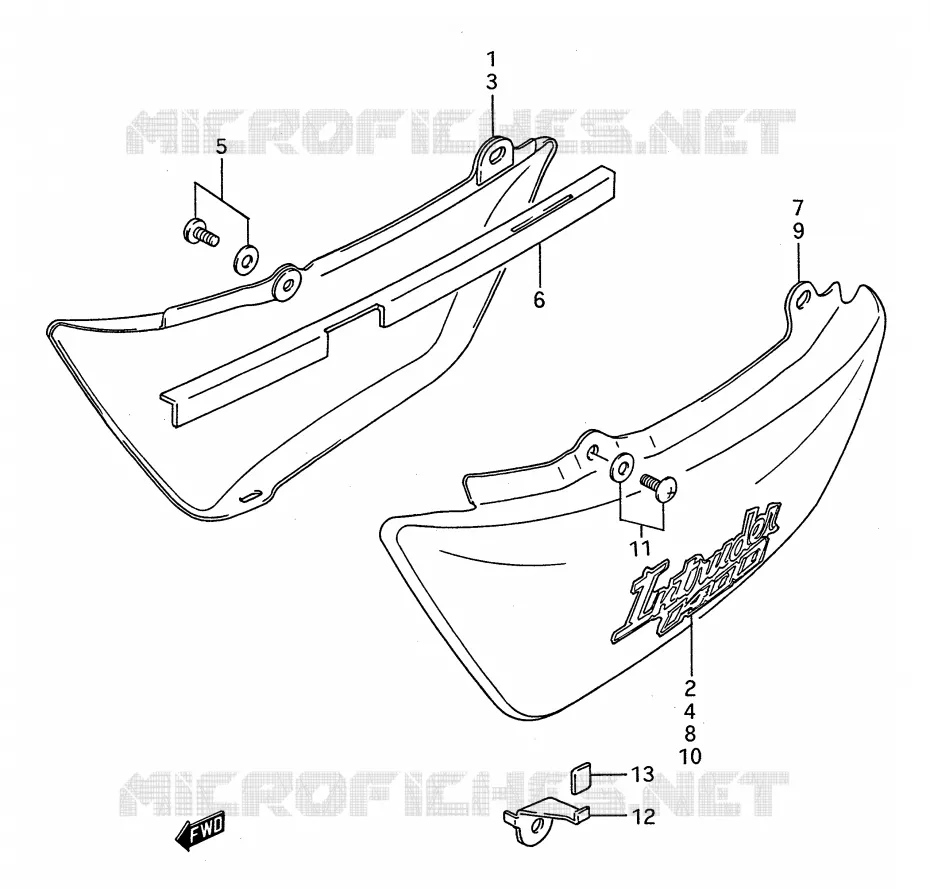 CARENAGES ARRIERE  (MODELE H/J/L/M) Suzuki MOTO 1400 INTRUDER 1990  VS1400GLPL(E28)