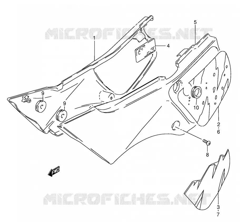 CARENAGES ARRIERE  (MODELE M/R) Suzuki MOTO 50 TS-X 1987  TS50XKH(E1)