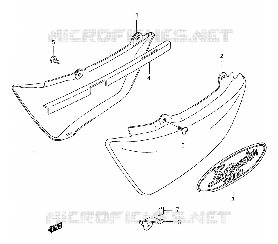CARENAGES ARRIERE  (MODELE S) Suzuki MOTO 1400 INTRUDER 1991  VS1400GLFM(E28)
