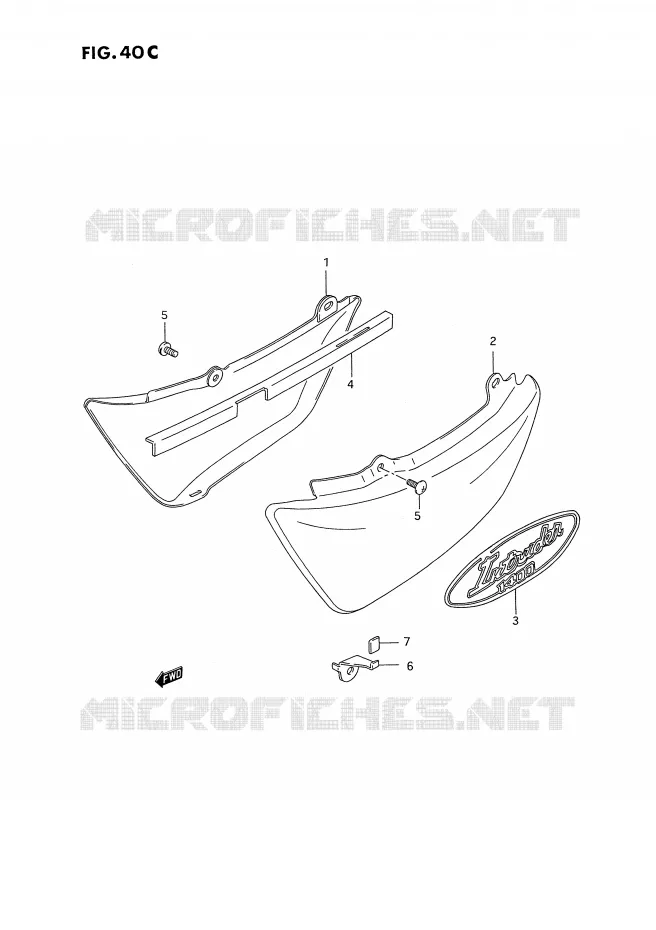 CARENAGES ARRIERE  (MODELE S) Suzuki MOTO 1400 INTRUDER 1992  VS1400GLPN(E2)