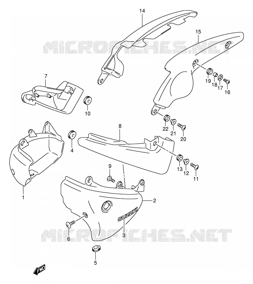 CARENAGES ARRIERE  (MODELE Y) Suzuki MOTO 125 INTRUDER 2000  VL125Y(E2)