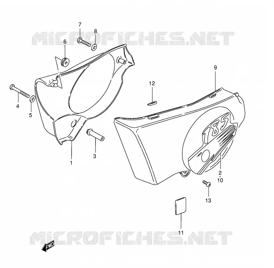 CARENAGES ARRIERE  (TS185ERT) Suzuki MOTO 185 TS-ER 2000  TS185ERY(E1)