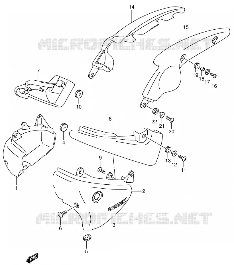CARENAGES ARRIERE Suzuki MOTO 125 INTRUDER 2007  VL125K7(E2)