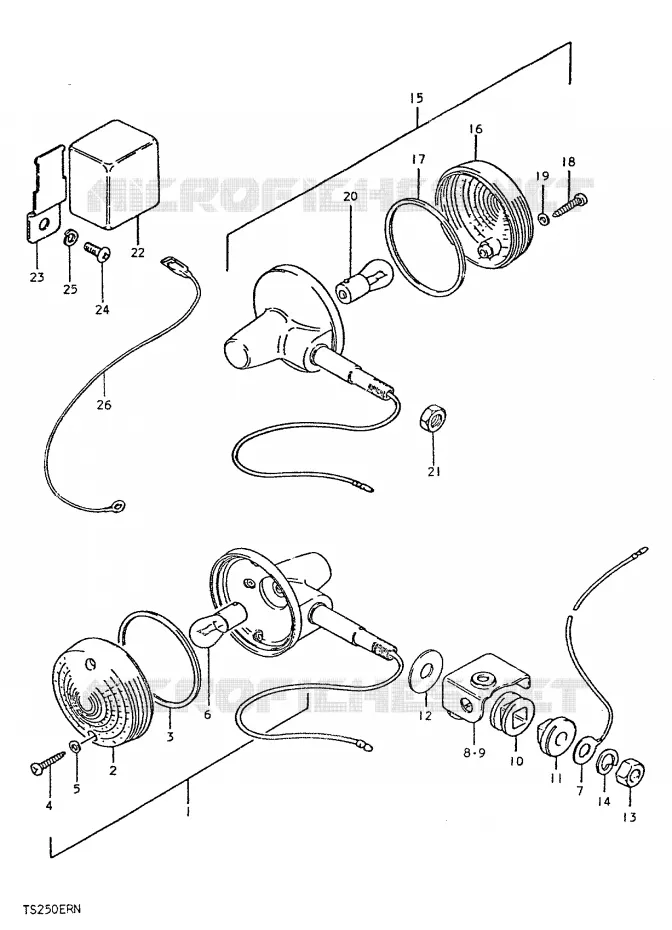 CLIGNOTANTS (E22) Suzuki MOTO 250 TS-ER 1992  TS250ERN