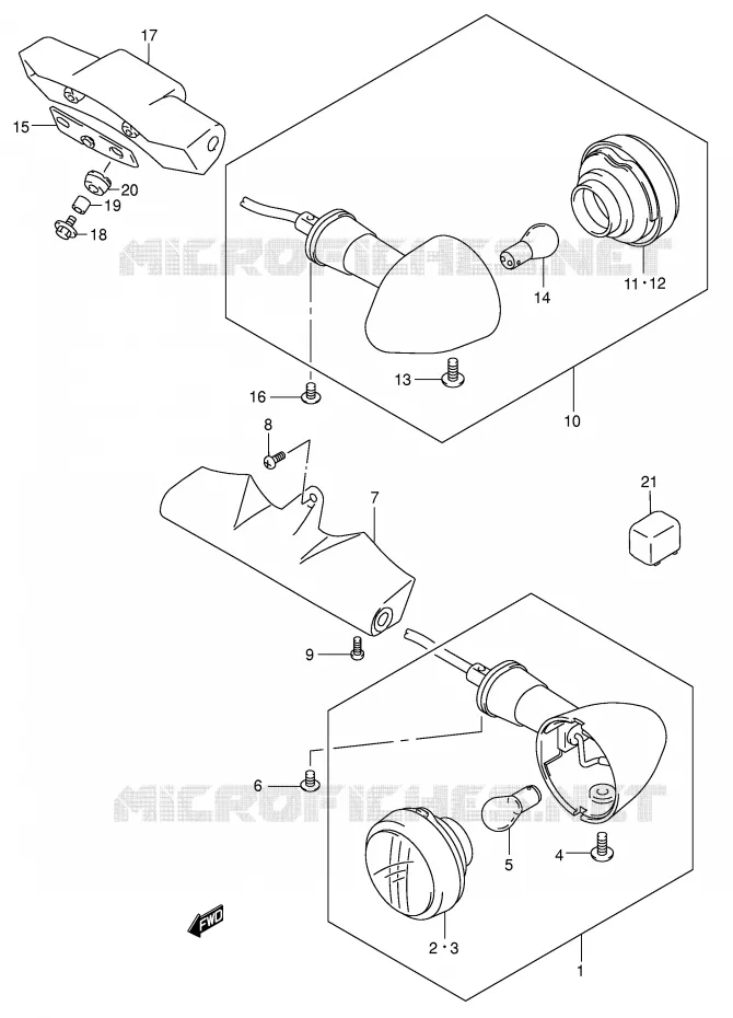 CLIGNOTANTS (MODELE K4) Suzuki MOTO 1500 INTRUDER 2004  VL1500K4(E2)