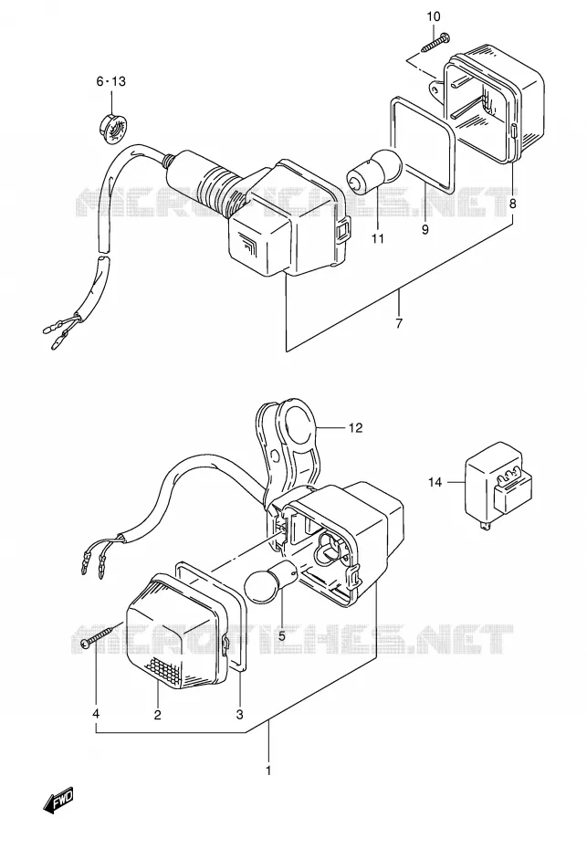CLIGNOTANTS (MODELE N/R P9) Suzuki MOTO 125 TS-ER 1992  TS125ERCN(E1)