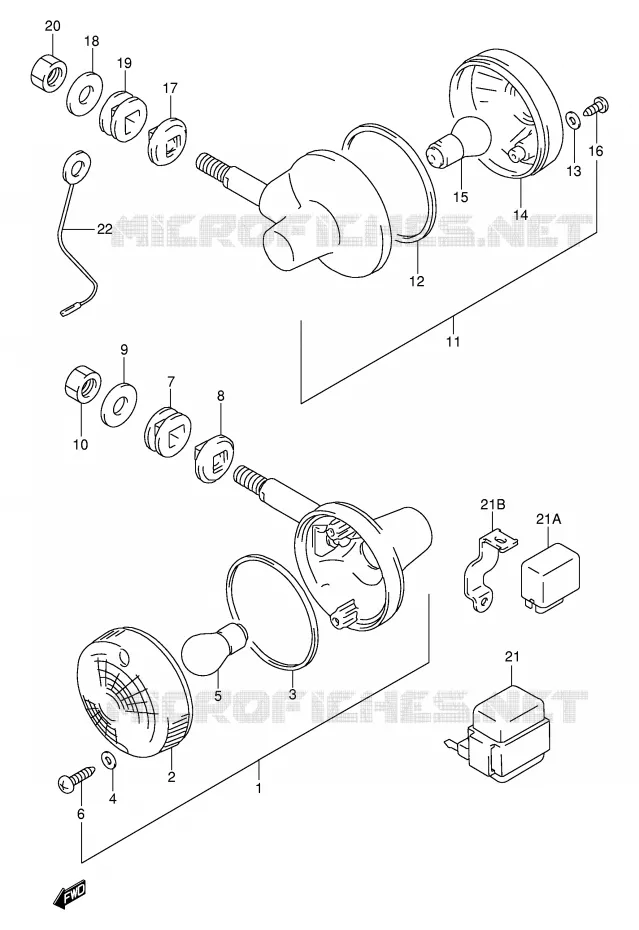 CLIGNOTANTS Suzuki MOTO 250 TU 2000  TU250XY(E2)