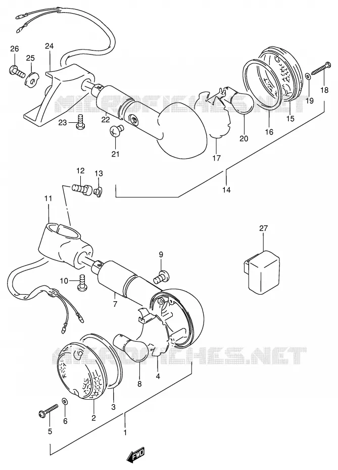 CLIGNOTANTS Suzuki MOTO 800 INTRUDER 1998  VS800GLW(E2)