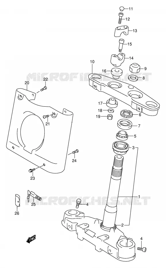COLONNE DE DIRECTION (MODELE Y) Suzuki MOTO 1500 INTRUDER 2014  VL1500K3(E2)