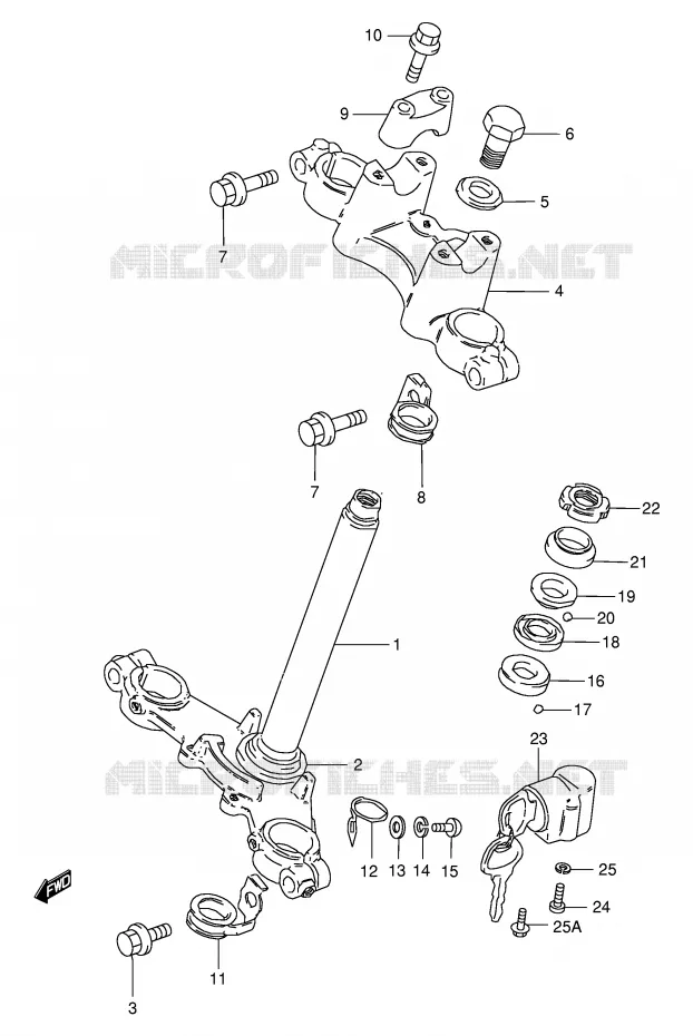 COLONNE DE DIRECTION Suzuki MOTO 50 TS-X 1991  TS50XAM(E4)