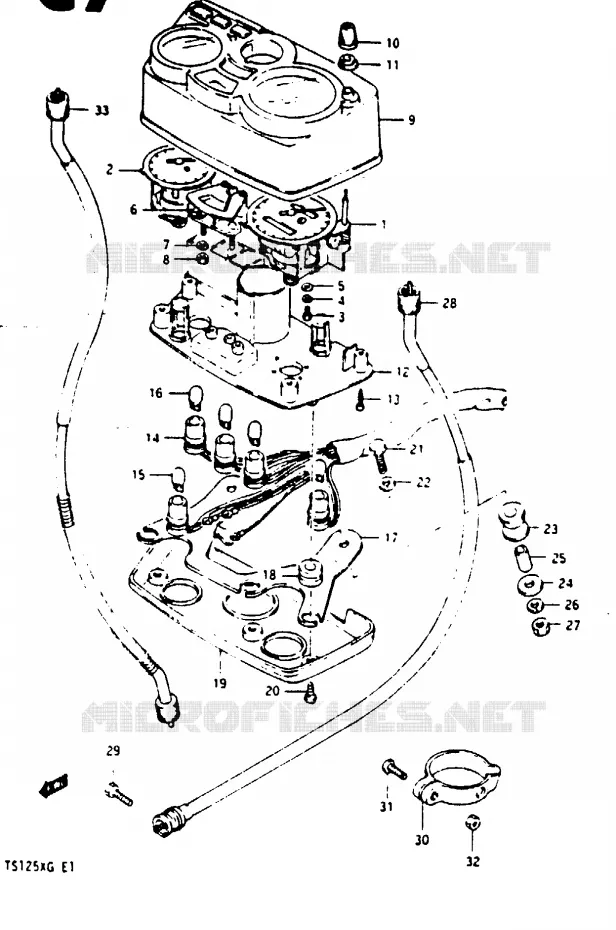 COMPTEUR (MODELE F/G) Suzuki MOTO 125 TS-ER 1986  TS125EG(E/F/G)