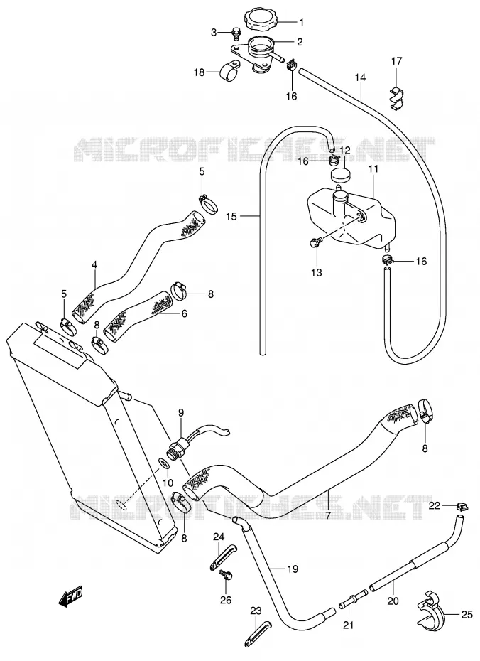 DURITE DE RADIATEUR Suzuki MOTO 800 VOLUSIA 2005  VL800K5(E2)
